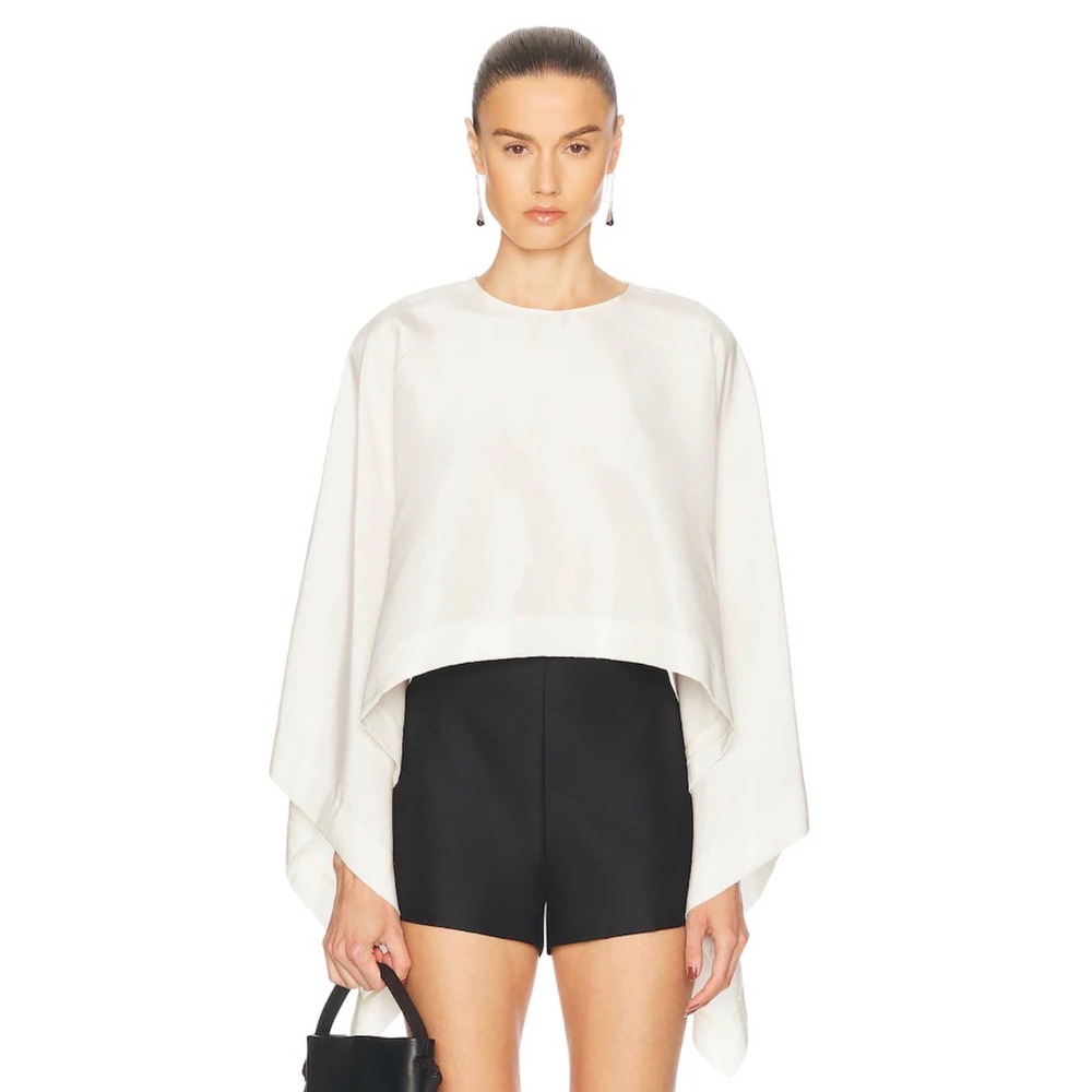 HEIRLOME Keri 100% Silk Top in Off White Asymmetrical Size XS $890